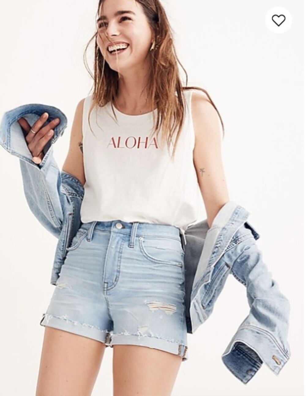 MADEWELL High-Rise Denim Shorts in Posey Wash J0526// 28